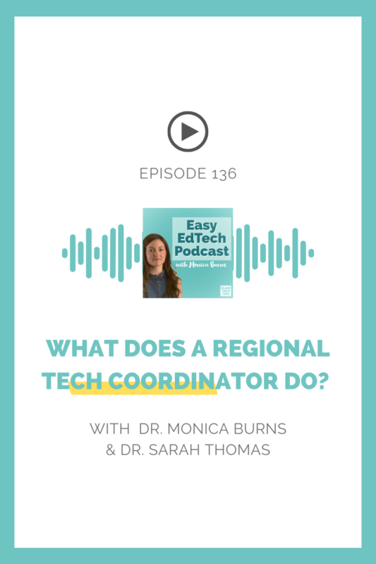 In this episode, I'm joined by educator and author Dr. Sarah Thomas, to discuss the role of a regional tech coordinator.