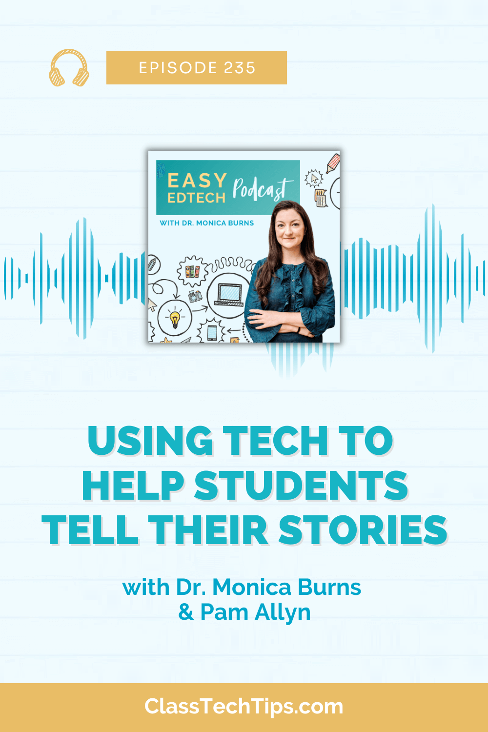Featured image showcasing the podcast logo and a portrait of guest Pam Allyn, who speaks on classroom literacy and diversity.