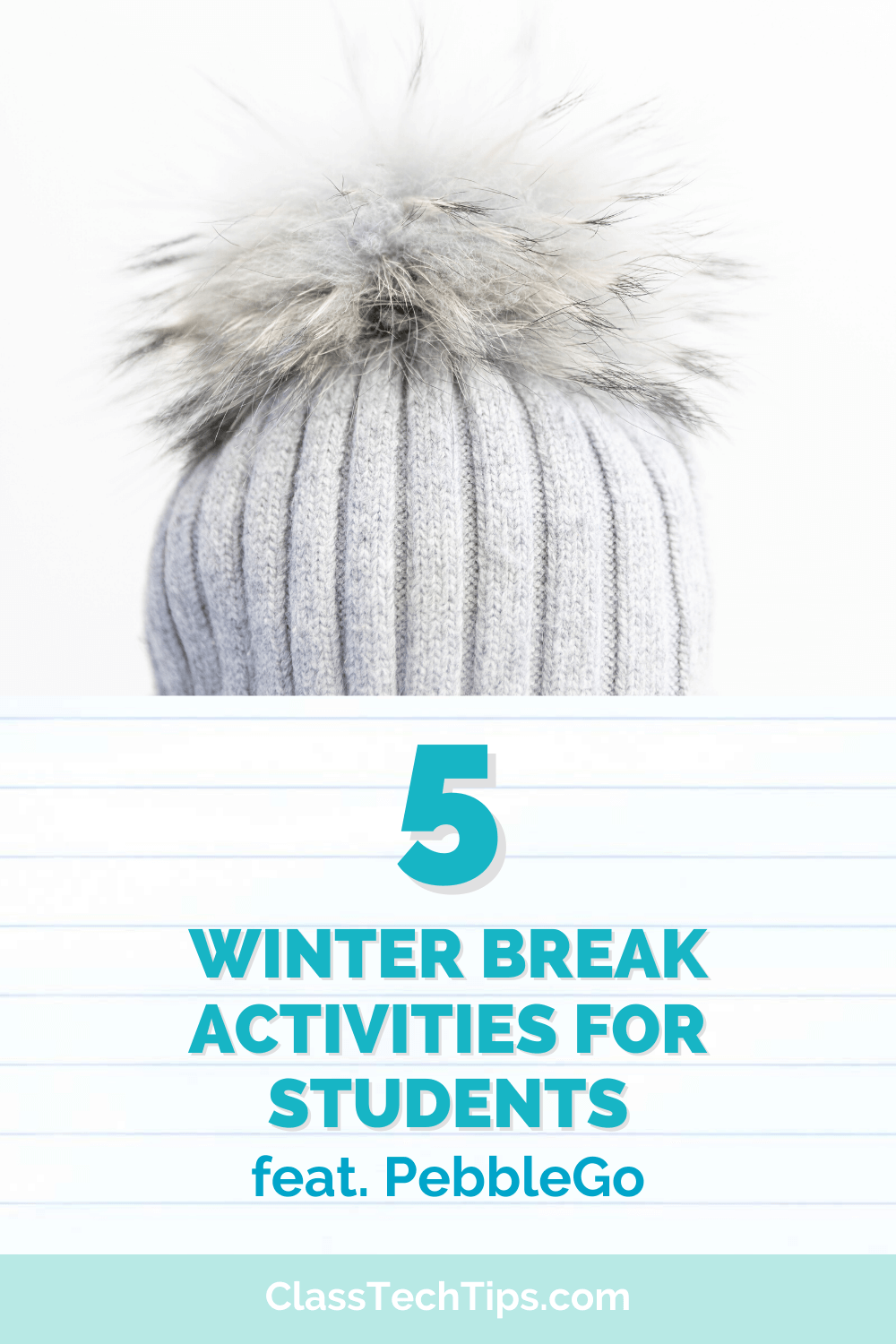 Cozy winter hat symbolizing a blog post about engaging winter break activities for students, encouraging holiday reading and learning.